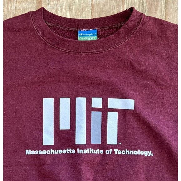 Champion Eco MIT Massachusetts Institute Technology Maroon Sweatshirt Me… - Picture 2 of 4